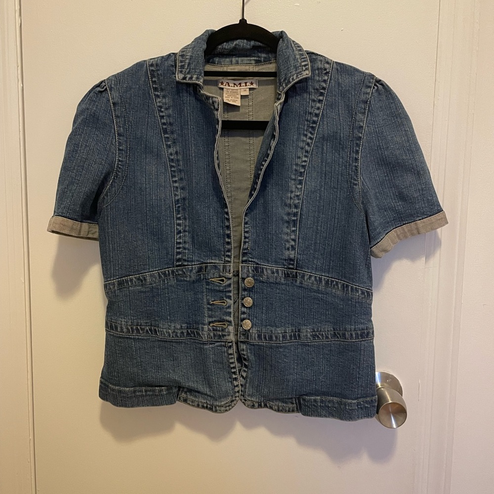Vintage Denim Short Sleeve Blazer